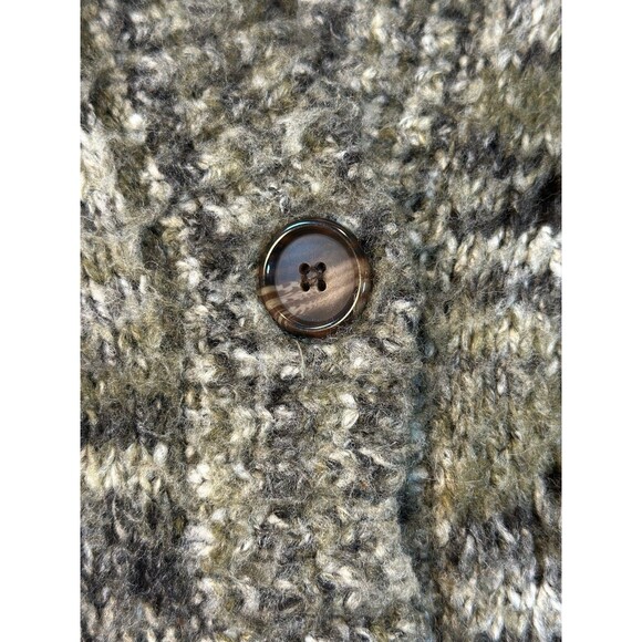 Calvin Klein Hooded Knit Cardigan WMNS M Multicolor Grunge Goblincore Cozy Green - Picture 5 of 9